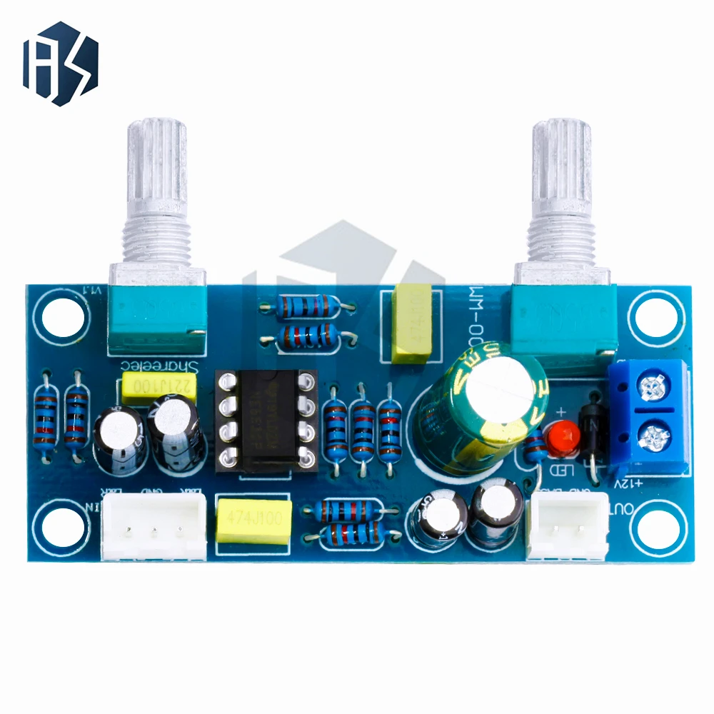 Low Pass Filter Bass Subwoofer Pre-AMP Amplifier Board Single DC Power NE5532 low pass filter bass preamplifier