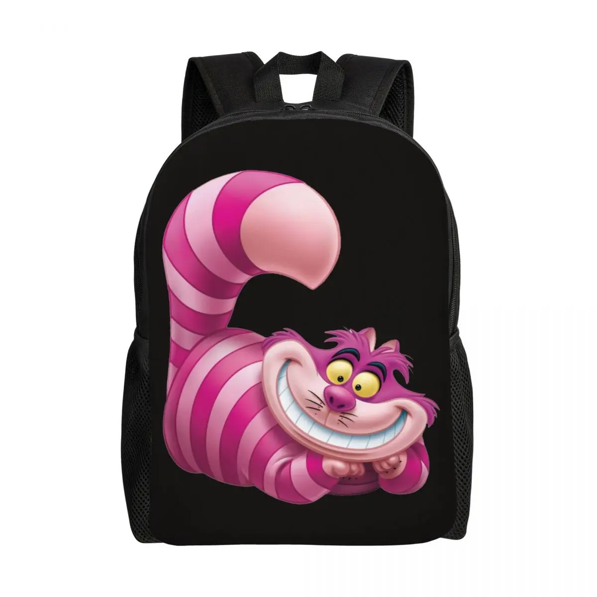 Custom Cheshire Cat Manga Laptop Backpack Women Men Fashion Bookbag for College School Students Alice In Wonderland Bag