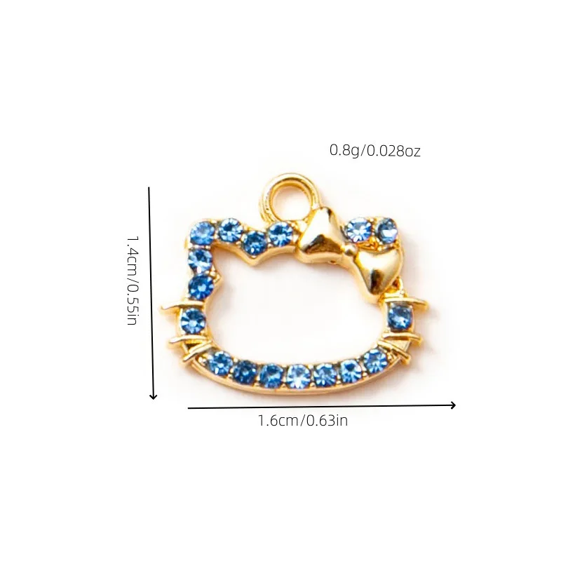 

10pcs Hello Kitty Avatar Frame Pendant Keychain Necklace Phone Case Decoration Alloy Electroplating Women Accessories Wholesale