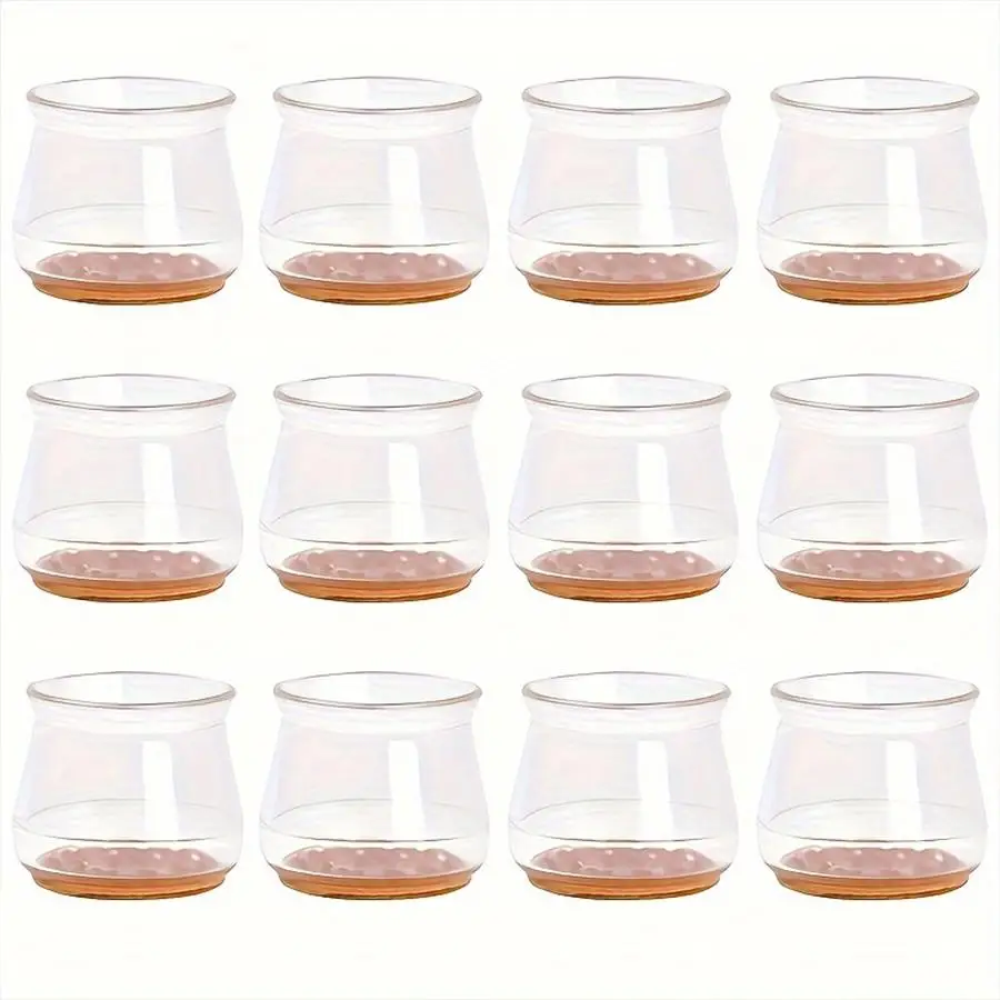 20pcs Non-slip Clear Silicone Chair Leg Covers With Felt, Large Round Chair Floor Protectors,Table Mats,Small Gadgets For Cafes