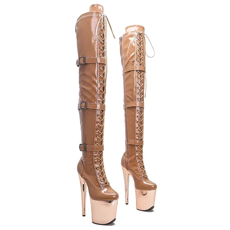 

Fashion Sexy Model Shows PU Upper 20CM/8Inch Women's Platform Party High Heels Shoes Pole Dance Boots 067