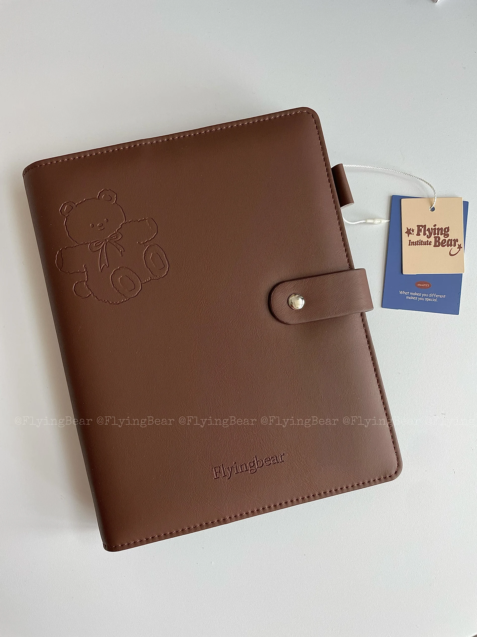 Coffee Bear Binder A5 Photocard Collect Book Skin Touch PU Leather Button Lock 3inch Photocards Holder 4grid Photo Album