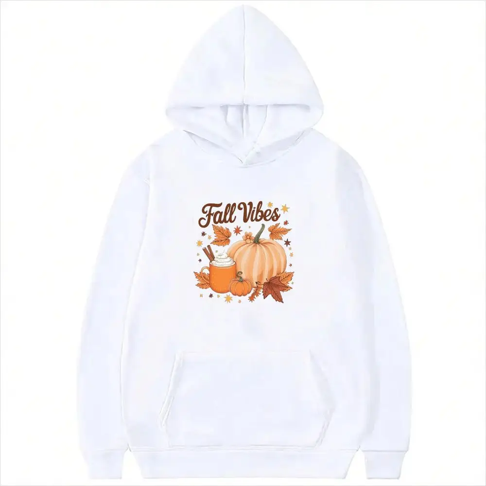 Fall Vibes Pumpkin Spice Graphic Hooded Harvest Season Sweatshirt Women Winter Casual Long Sleeve Pullover Aesthetic Y2k Hoodie view 3