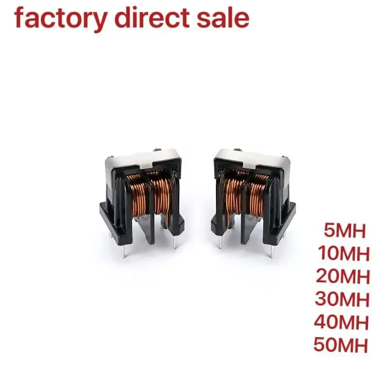 5pcs UU9.8 UF9.8 Copper Wire Common Mode Choke Inductor 470uH 1mH 5mH 10mH 20mH 30mH 40mH 50mH for Filter Inductance Pitch 7*8mm