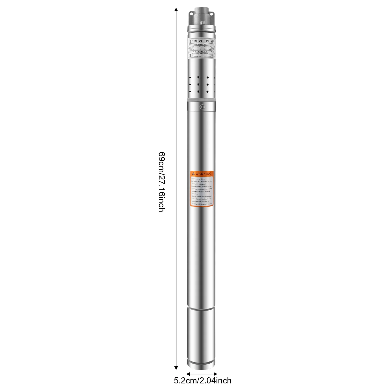 370W 2 inch diepe putpomp roestvrijstalen waterpomp tuinpomp zandbestendig 55M