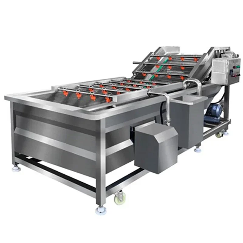 Commercial Bubble Vegetable and Fruit Washer; Large-Capacity Vegetable and Ginger Washer with Fully Automatic Convey(Customized)