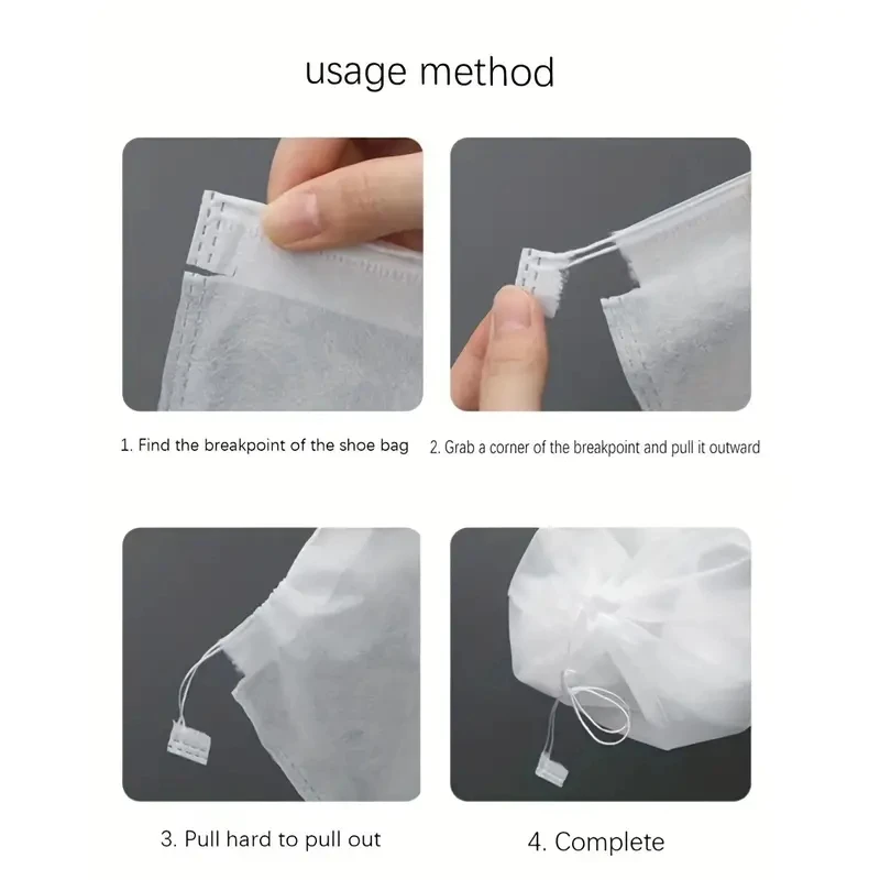 5/10/20PCS Shoe Storage Bag White Home Travel Non-woven Fabric Drawstring Anti Yellow Dustproof Drying Portable Shoe Storage Bag