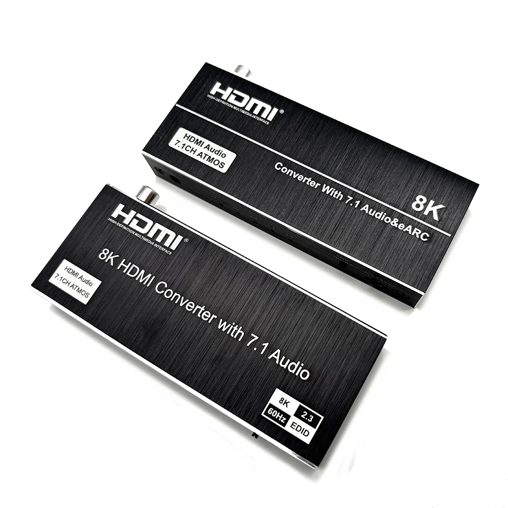 8K 60hz HDMI Video Converter Audio Extractor 4K 120Hz Support 7.1CH 5.1CH Digital Dolby Atmos Coaxial Optical 3.5mm L/R Audio