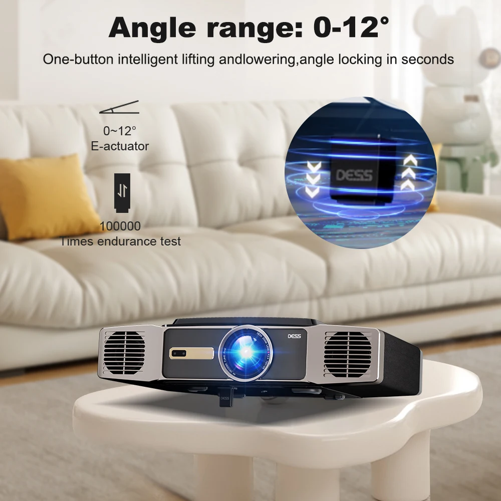 DESS Native 1080P Full HD Projector LED Dual WiFi6 Android 4K Projector Home Theater Outdoor Android Projector Google Assistant