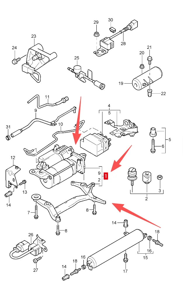95535890104 7L0698007D 95535890101 Air Suspension Compressor Pump w/bracket For VW Touareg Porsche Cayenne 2003-2010