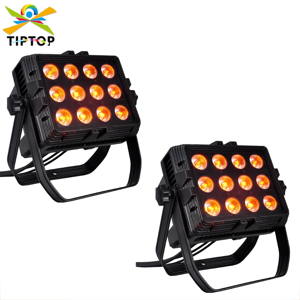 

TIPTOP 12x18W LED Battery Flood Light Wireless DMX 512 Stage Lighting for Home Party Wedding DJ Show Club Concert Dance x 2 Pack