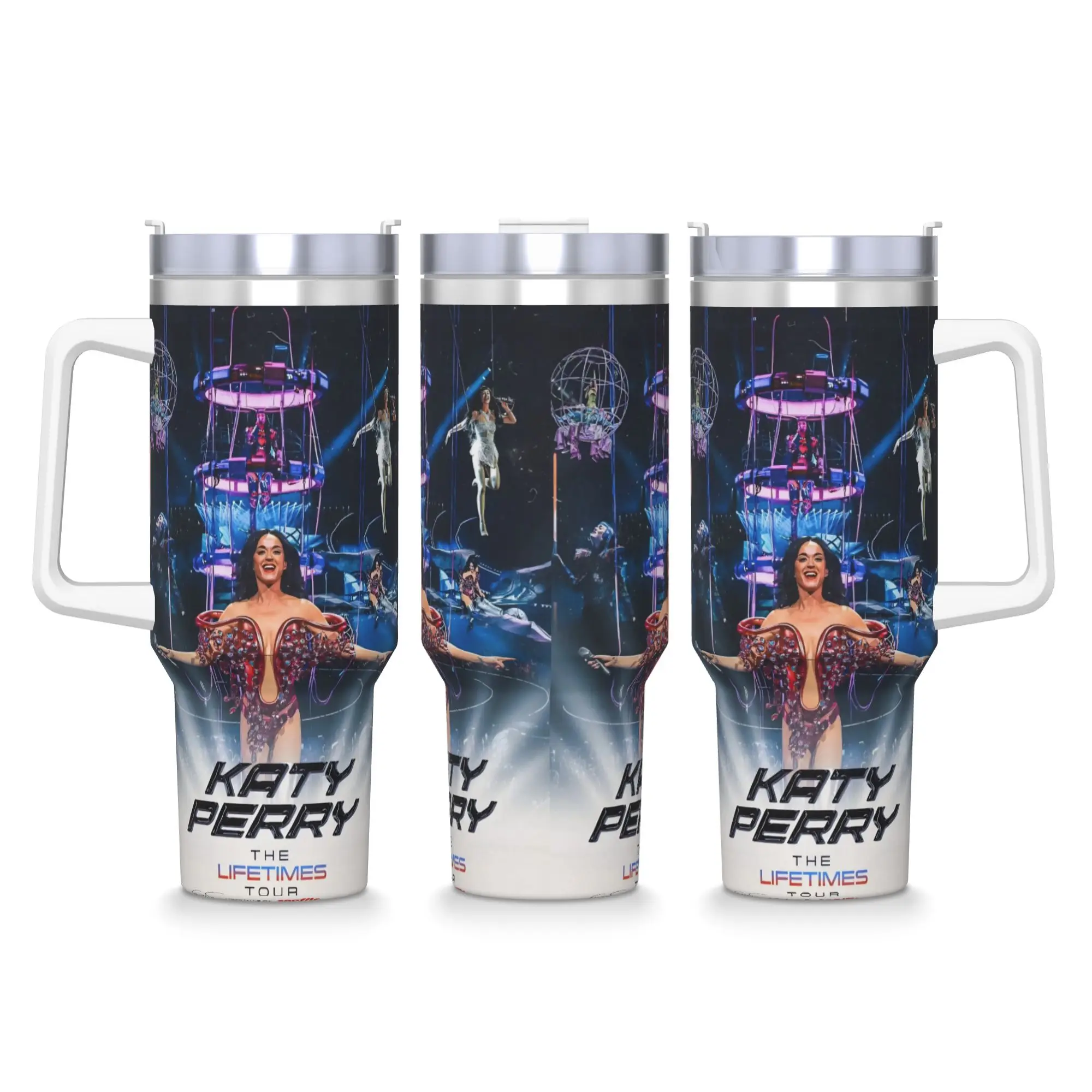 

Стакан из нержавеющей стали Katy Perry Tour, кружки, чашка с соломинкой, бутылка для воды для горячих напитков, портативная большая термокружка