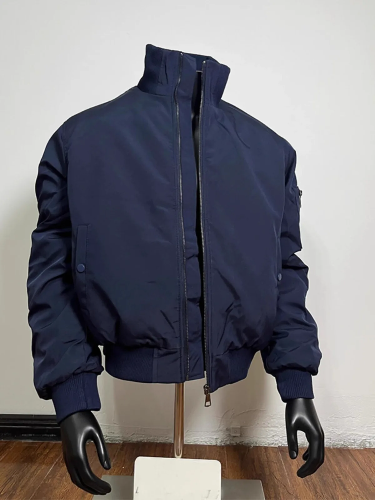 

Olive een Bomber Pilot Jaet Men's ort Cotton Coat Turn-down Collar American Retro Sle Winter Warm Thiened Outerwear