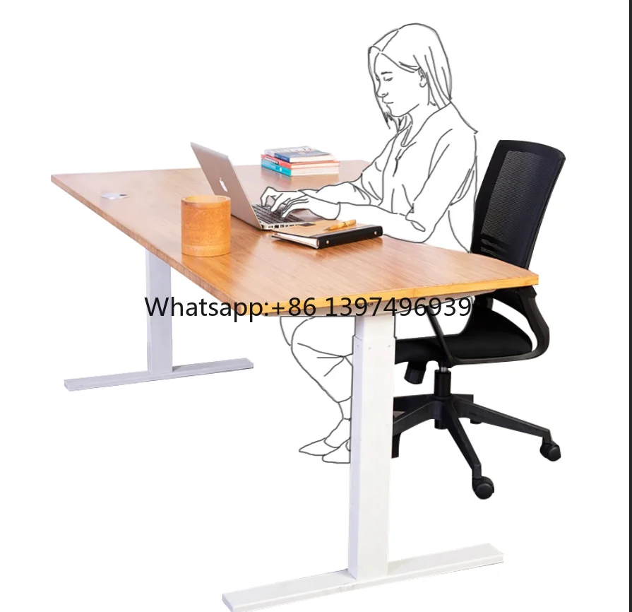 Office Metal Stand up Adjustable Table L Shape Sit Stand Desk Frame Ergonomics Electric Tables