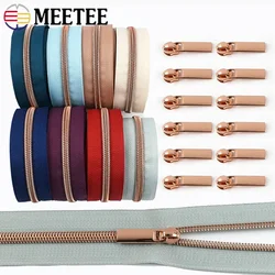 1/2/3Meter Meetee 5# Nylon Zipper By Meters Clothing Zippers Closure Sewing Zip Slider Puller Pocket Roll Zips Craft Closures