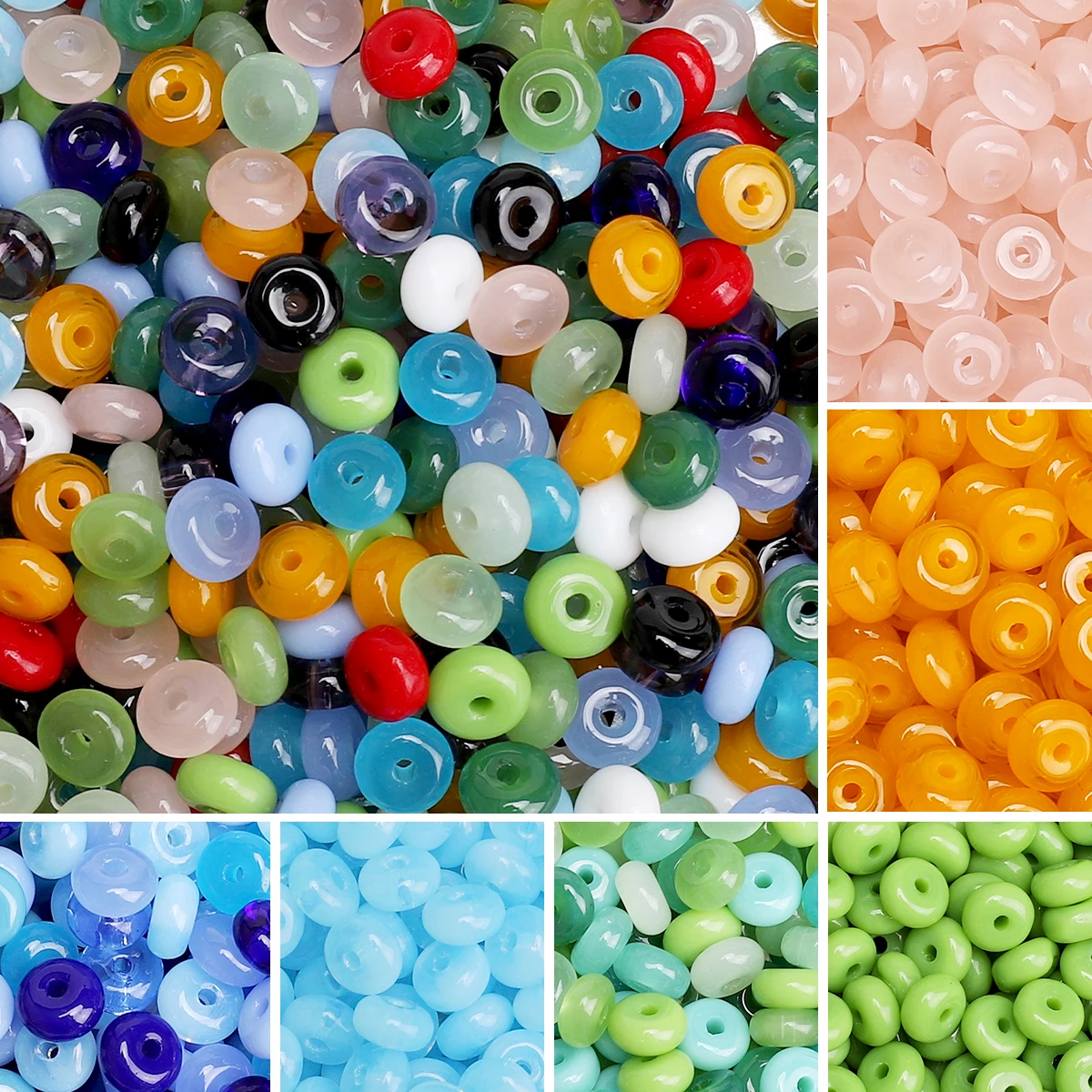 Bulk high-quality wheel beads glass rice beads 6x3mm Charm DIY Handmade Bead Material Needle and thread sewing beads