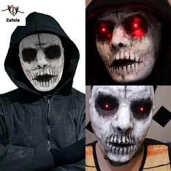 Cafele Demon Killer Mask Red LED Lighted Eyes Cosplay Creepy Scary Halloween Horror Mask Masquerade Costume Party