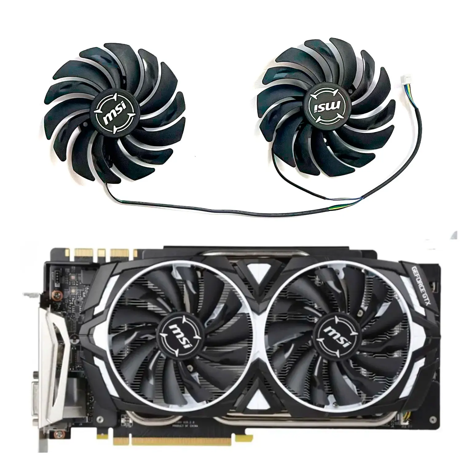 

New cooling fan 95MM 4pin PLD10010S12HH suitable for MSI GeForce GTX1060 1070 1070ti 1080 1080ti 6/8GB ARMOR OC graphics card