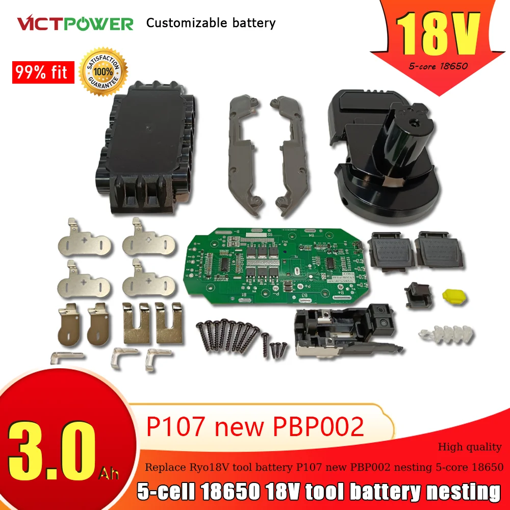 

Hot Sale Li-ion Battery Case Replacement for Ryobi 18V Battery Case with BMS for Cordless Power Tool P107 P108