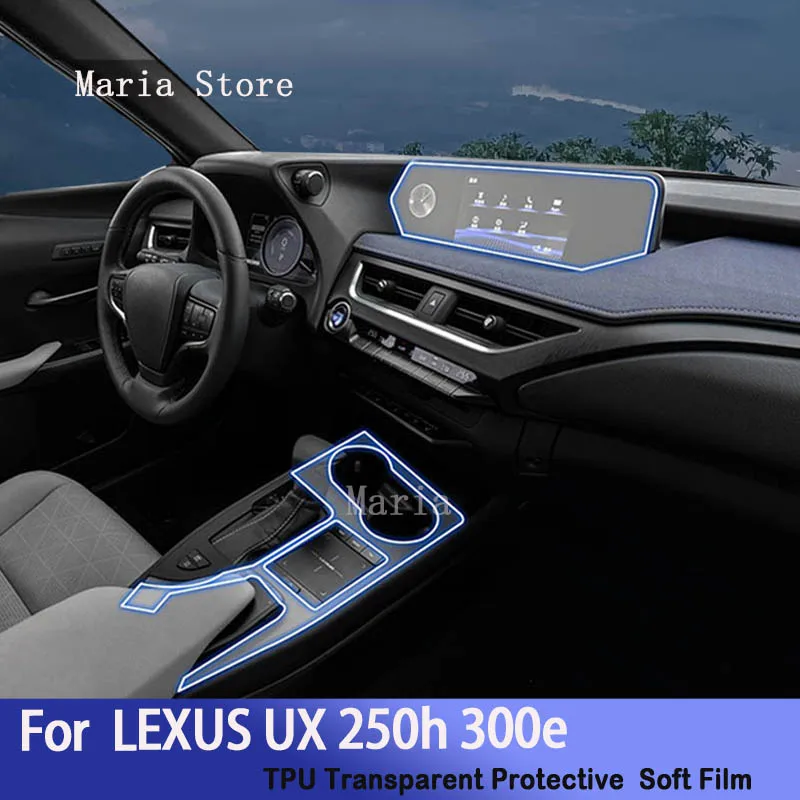 

For LEXUS UX 250h 300e（2019-2021） Car Interior Center Console Transparent TPU Protective Film Anti- Repair Sticker