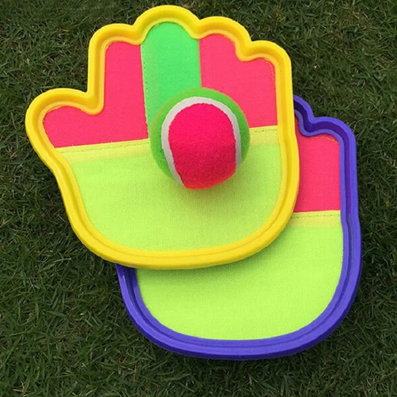 ปลอดสาร BPA เด็กจับเกม Sticky Ball ของเล่น Paddle ชุด 2 ไม้ 2 ลูกกลางแจ้งครอบครัวกีฬากิจกรรมชุดสําหรับอายุ 3 +