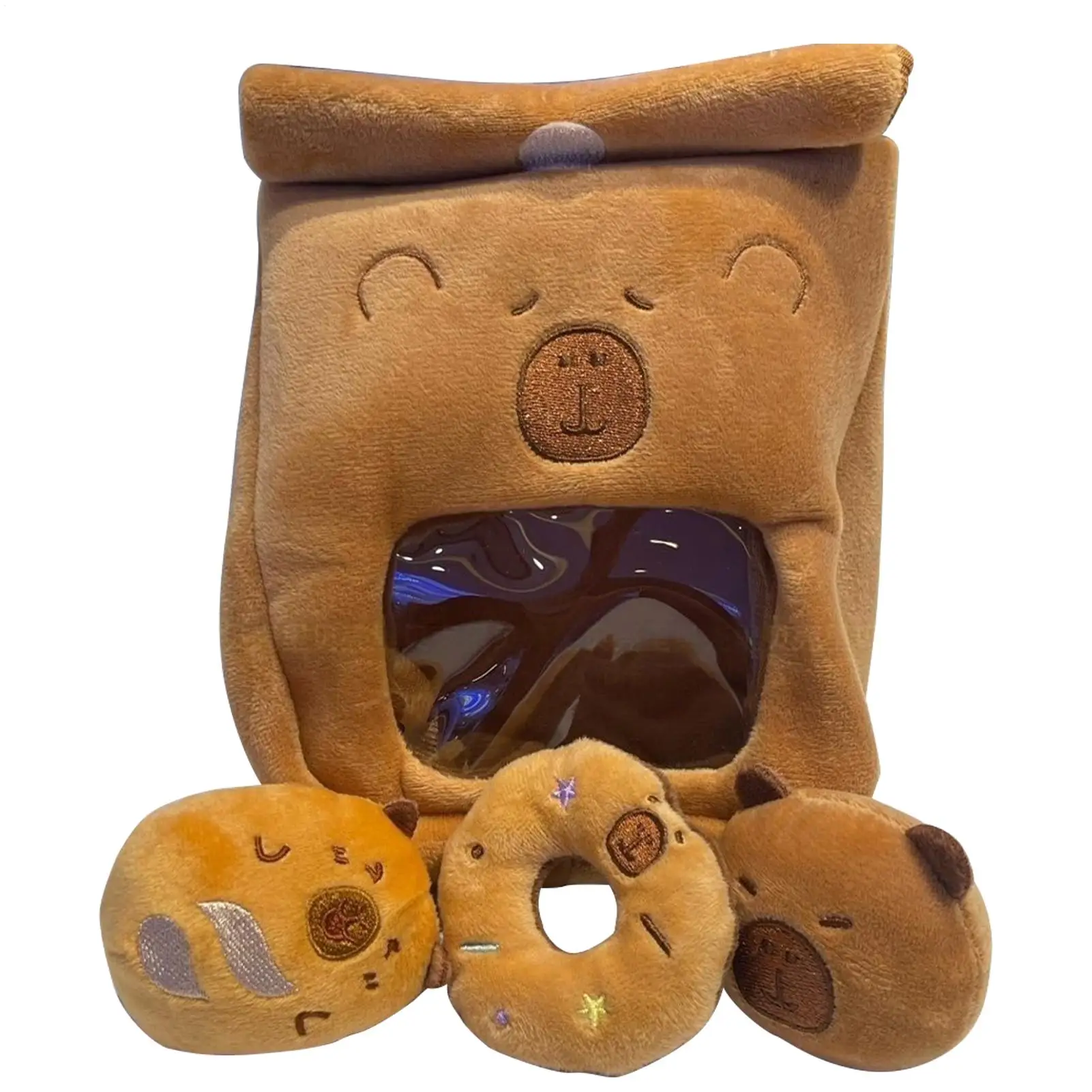 Capybara Snack sac jouets en peluche détachable Capybara peluche porte-monnaie en peluche dessin animé Capibala Plushie sac pain beignet poupée