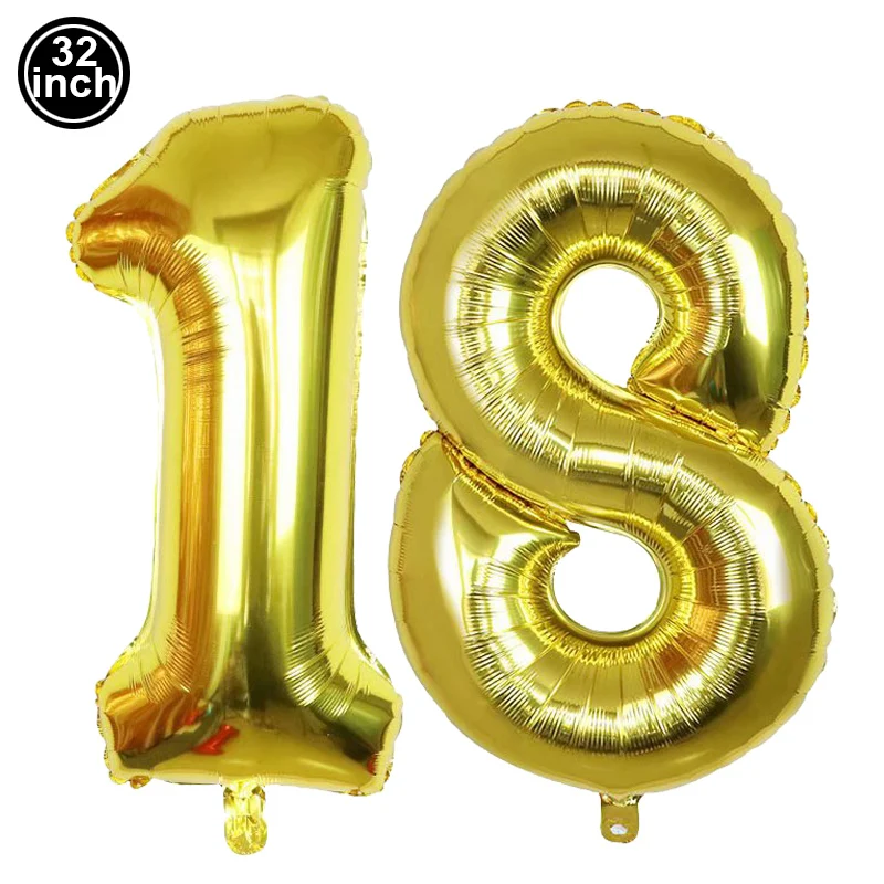 Happy Birthday 18 Year Old Disposable Tableware Black Gold Plate Tablecloth Banner For 50th Birthday Party Decorations  Supplies