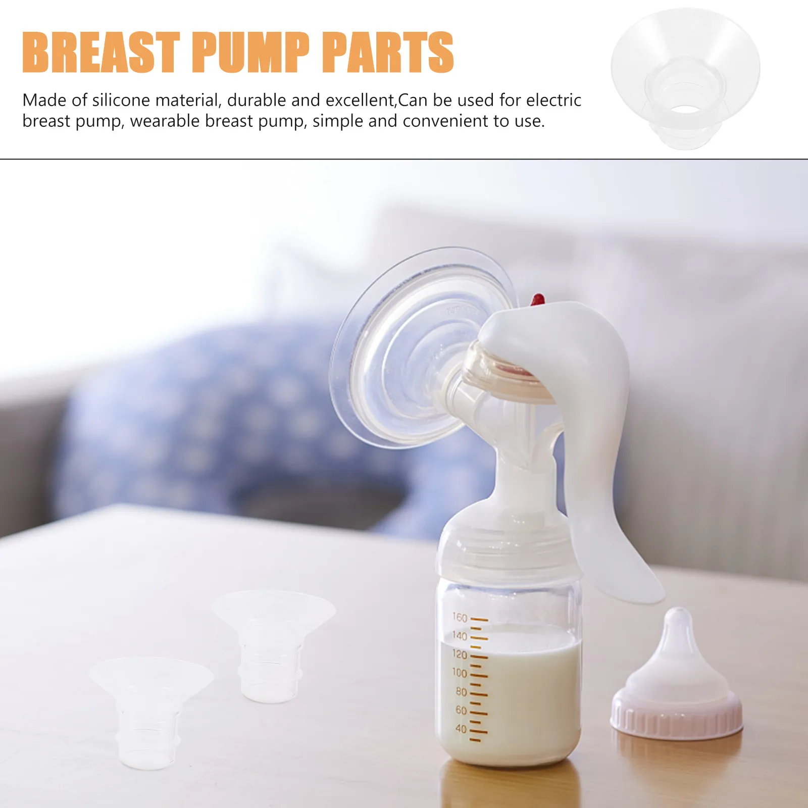 

5Pcs Breast Pump Flange Inserts Silicone Replacement for Wearable Electric Breast Pump Durable Accessories Flange Inserts