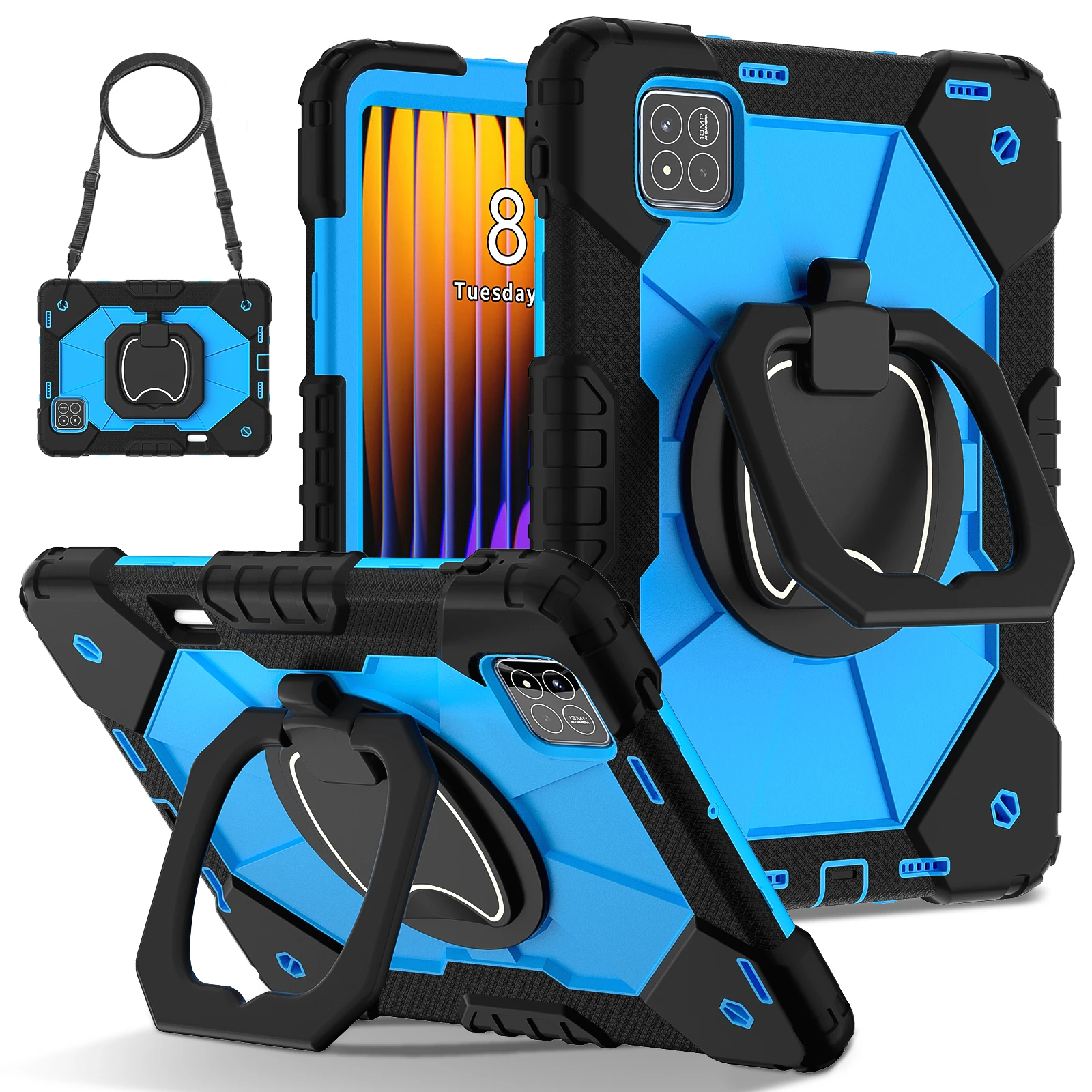 

Handle Grip Case Universal For Official Xiaomi Pad 7 Pro 2024 11.2 inch 360 Rotating Stand Cover With Shoulder Strap Shockproof