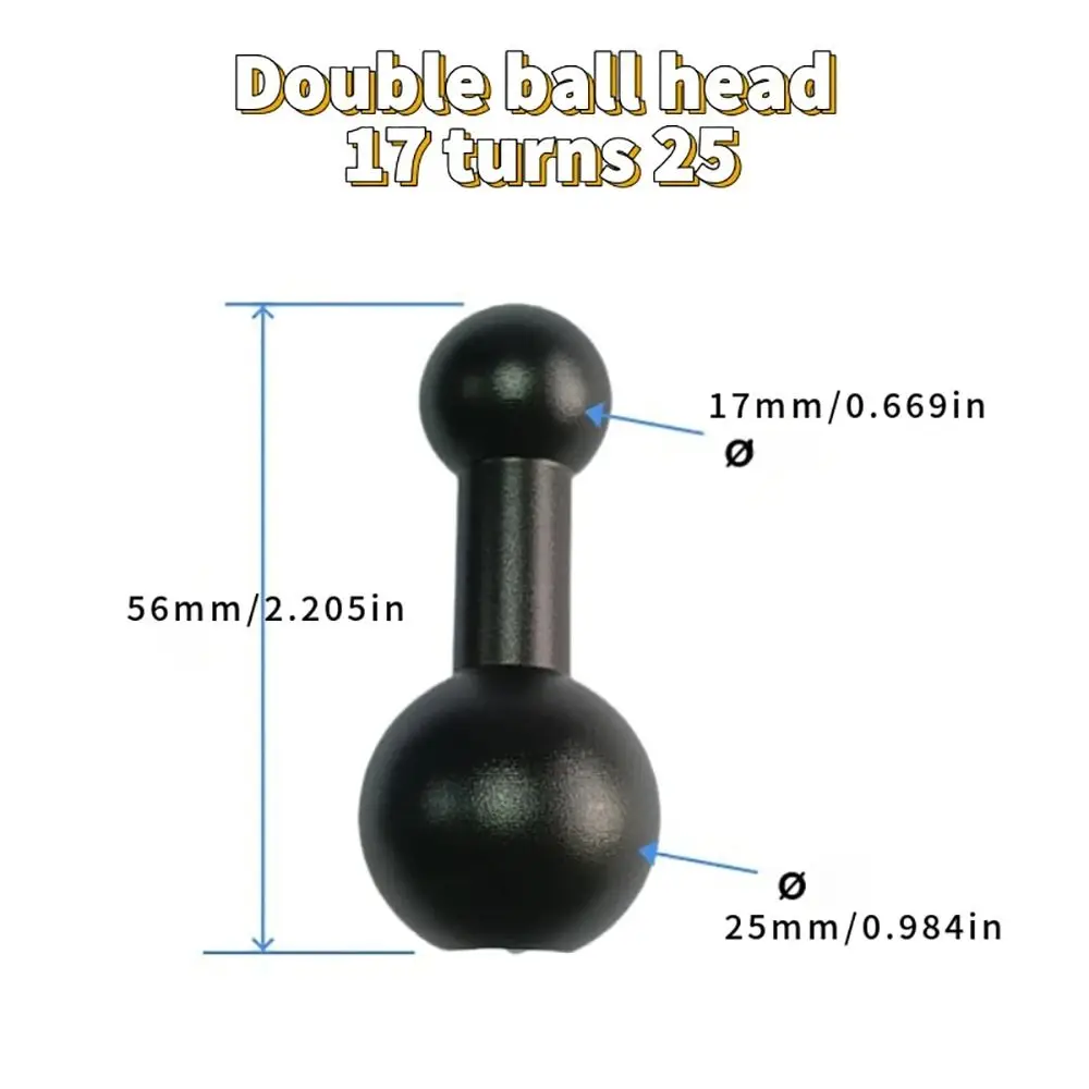 1 قطعة 17/20/25 مللي متر دراجة نارية حامل كاميرات مراقبة عالي الجودة سبائك الألومنيوم المزدوج كروية مزدوجة الكرة رئيس العالمي ربط قضيب