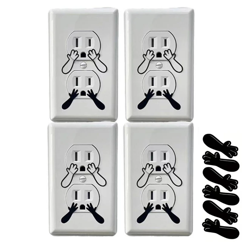 60PCS Funny Outlet Cover Decal Wall Outlet Sticker Pretend Electrical Outlet Sticker Hand Outlet Decals Wall Decal Gag