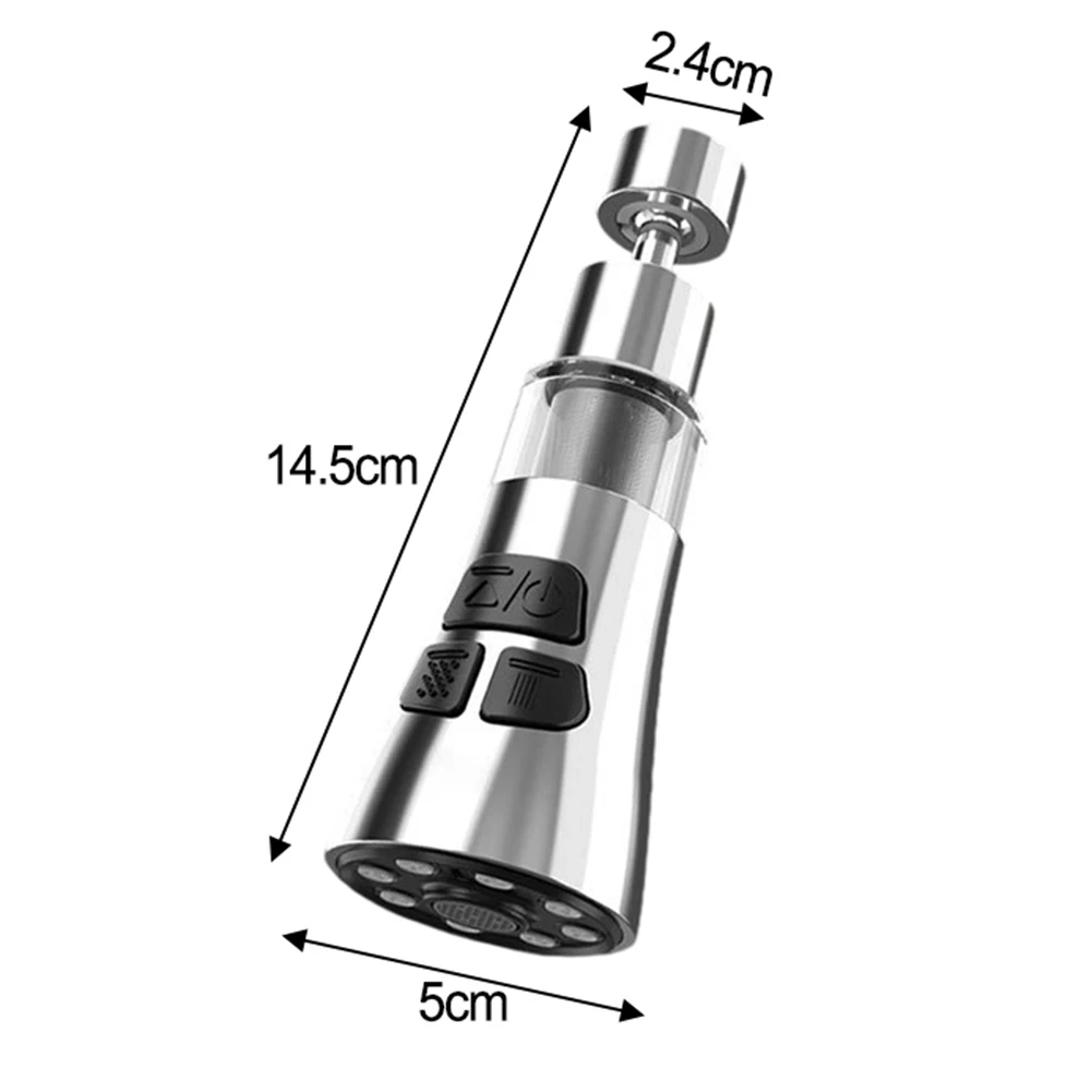 1PC 3 In 1 Kitchen Faucet Extender 360° Rotate Kitchen Tap Multi-mode Strong Flushing Booster Water Saving Kitchen Accessories