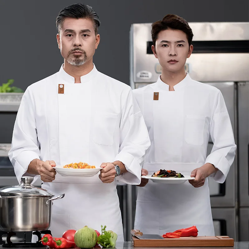 Chef Work Clothes Long Sleeve Autumn Winter Restaurant Kitchen Western Cuisine Kitchen Catering Canteen Baking Cake Bread Clothi