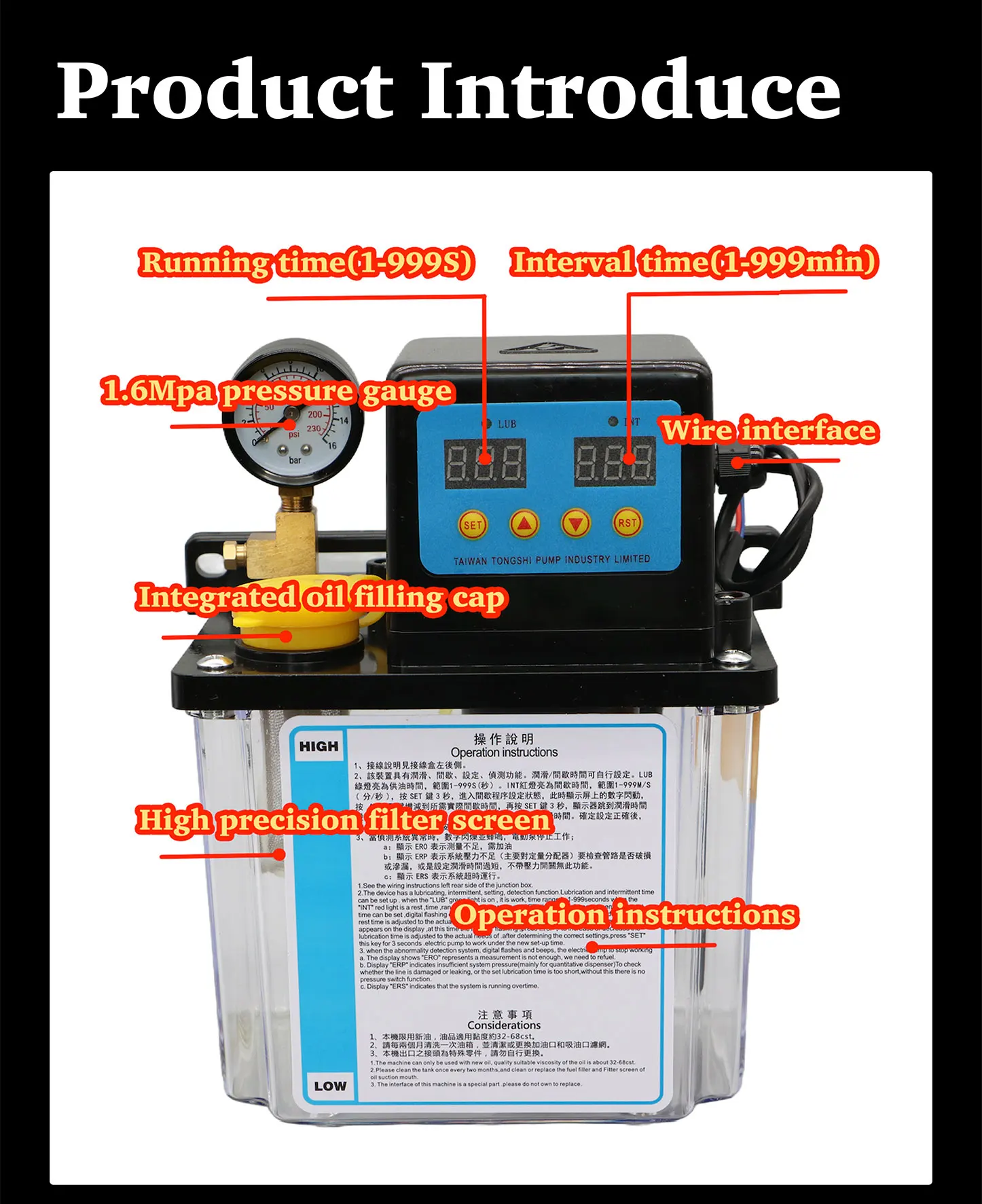1L 2L CNC-Schmierpumpe Elektromagnetisches AC110V AC220V Ausgang 4mm Automatisches Schmierölpumpensystem für CNC-Graveur – Detail 4