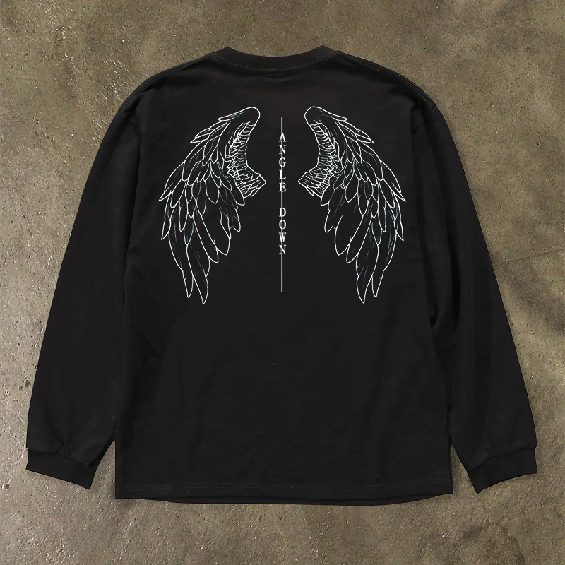 Long Sleeve 310 Pure Cotton Men's T-Shirt Upward Hero Non-Light American Style Couple's T-Shirt Youth Loose Fit Printed Tee
