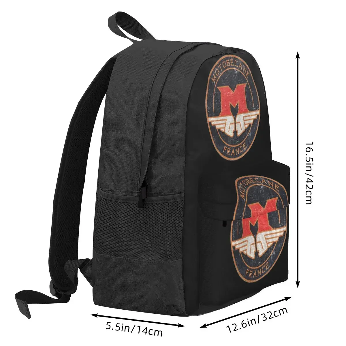 MOTOBECANE. Retro odznaka plecaki chłopcy dziewczęta Bookbag studenci torby szkolne kreskówka plecak na laptopa torba na ramię o dużej pojemności