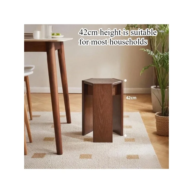 Stools made of solid wood can be stacked for household use. Wooden stools for living rooms are low and comfortable to sit on