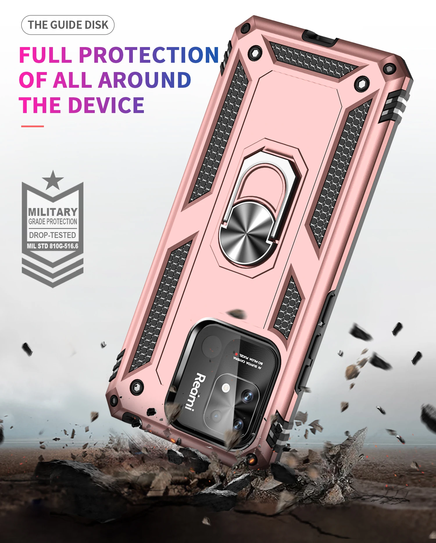 Business Shockproof Cover For Redmi 10C Case Redmi 10C Coque Ring Holder Phone Case For Redmi 10 C Redmi10 C 220333QAG Funda