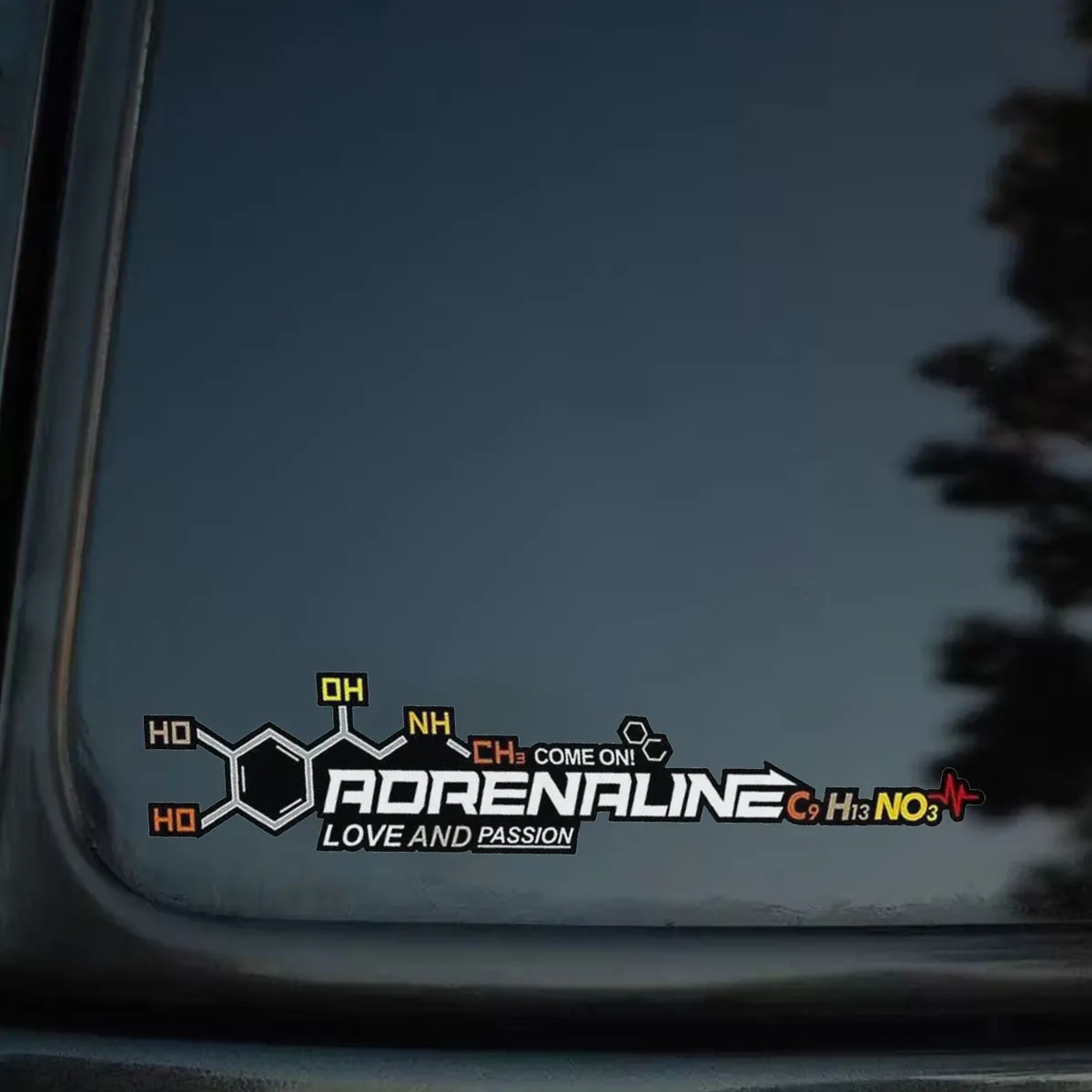 Adrenalin-Molekülformel-Autoaufkleber, Autofenster-Heckscheiben-Autodekoration, Auto-Styling-Aufkleber und -Sticker – Detail 2