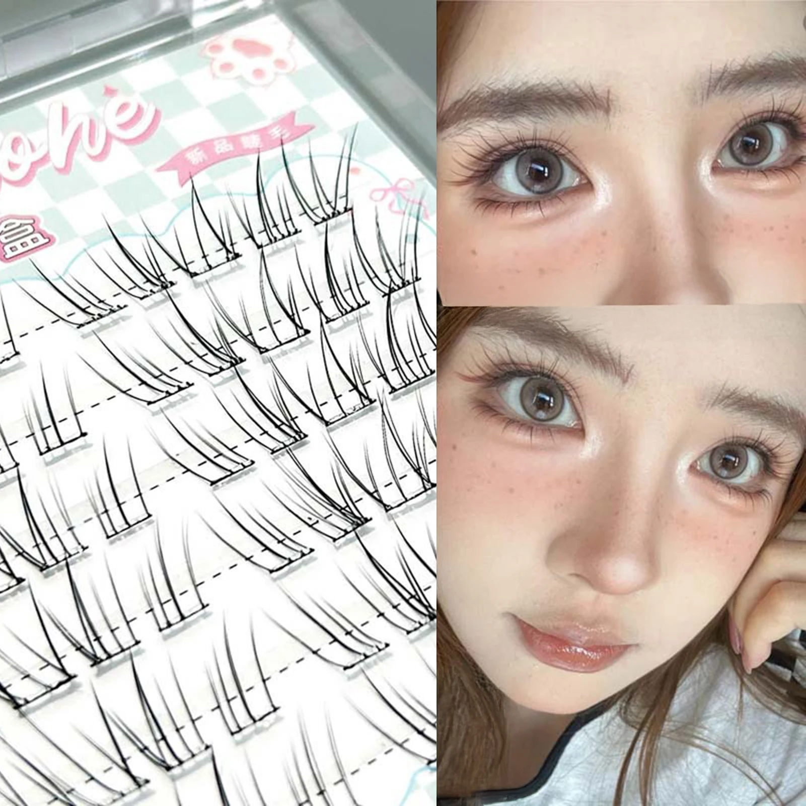 6/10rows Natural Deer Look False Eyelashes 10-12mm Mixed Length C Curl Lightweight Comfortable For Daily Makeup And Photography view 5