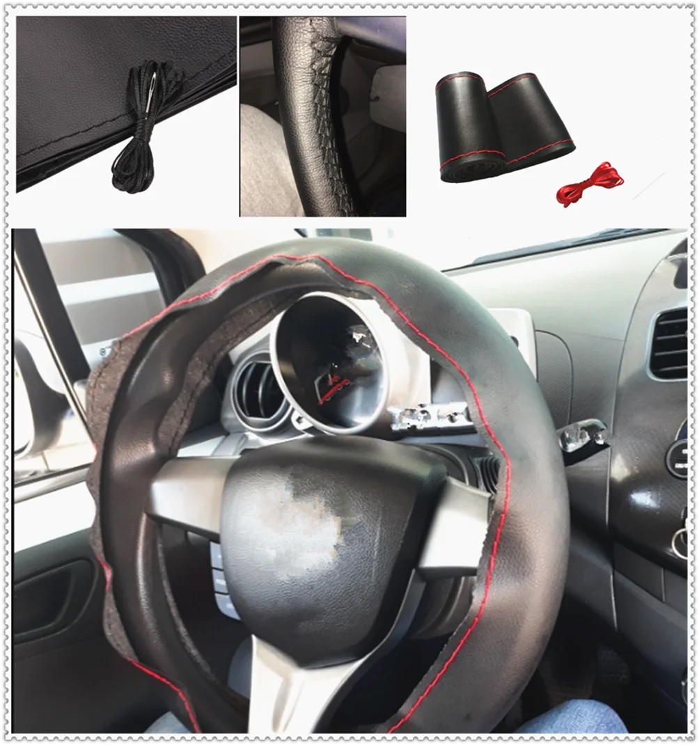 Auto parts steering wheel cover DIY38 cm fiber hand sewing for Renault Latitude Laguna Frendzy DeZir Safrane ZE