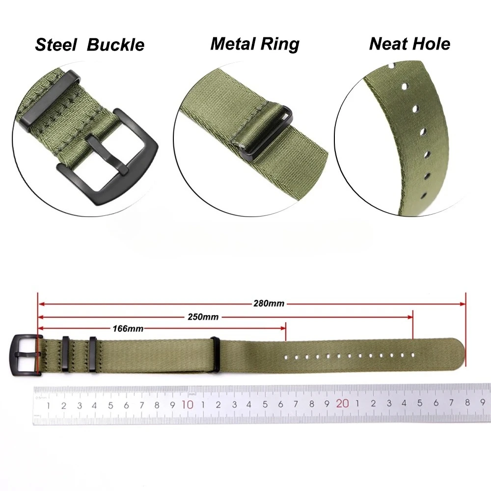 عالية الكثافة حزام ساعة نيلون 20 مللي متر 22 مللي متر أشرطة ساعة نيلون جديلة السلس النسيج حزام الساعات اكسسوارات ل حزام (استيك) ساعة عسكرية