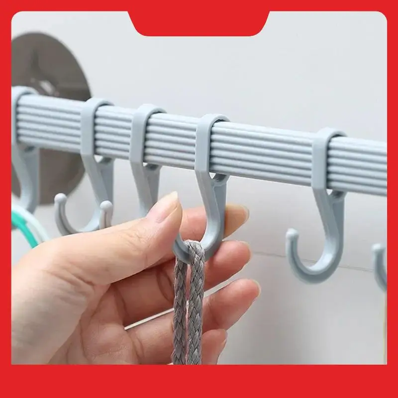 Strong Adhesive Hooks 6 Rows For Hanging In Kitchen And Bathroom Corners Traceless Hooks