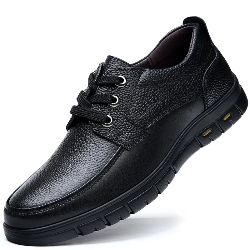 2025 Kitchen King Men's Shoes Anti-Slip Waterproof Oil-Resistant Durable Casual Leather Work Shoes For Chefs Perfect For Spring