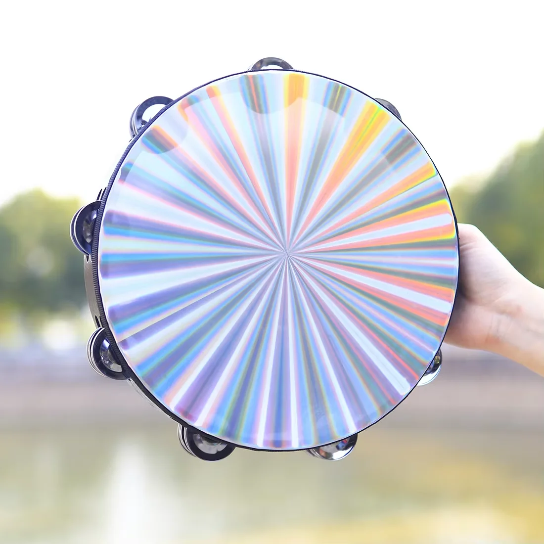10 Inch Tambourine Stainless Steel Material Tambourine Children's Puzzle Fun Orff Party General  Percussion Instrument Gift