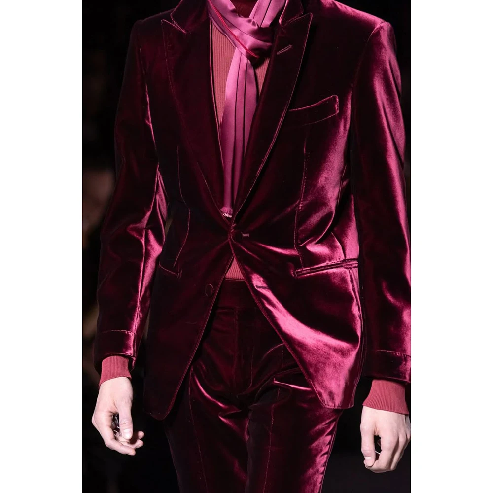 

Luxury Men's Suits Customzied Single Breasted Peak Lapel Slim Fit 2 Piece Jacket Pants Outfits High Quality Male Clothing