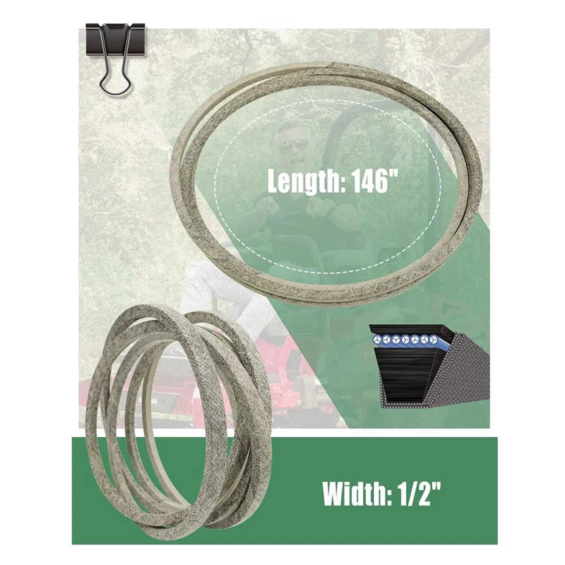 ABXF-2X палубный ремень 1/2X146 дюймов подходит для John Deere M154621 Country Clipper D-3727-W Exmark 109-5364, приводной ремень