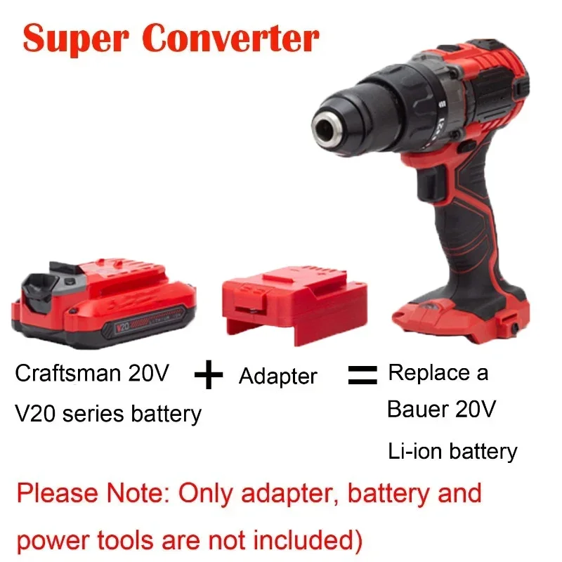 Battery Converter for Craftsman V20 Li-Ion Battery to Bauer 18V Li-Ion Tool Battery Adapter Power Tool Accessories