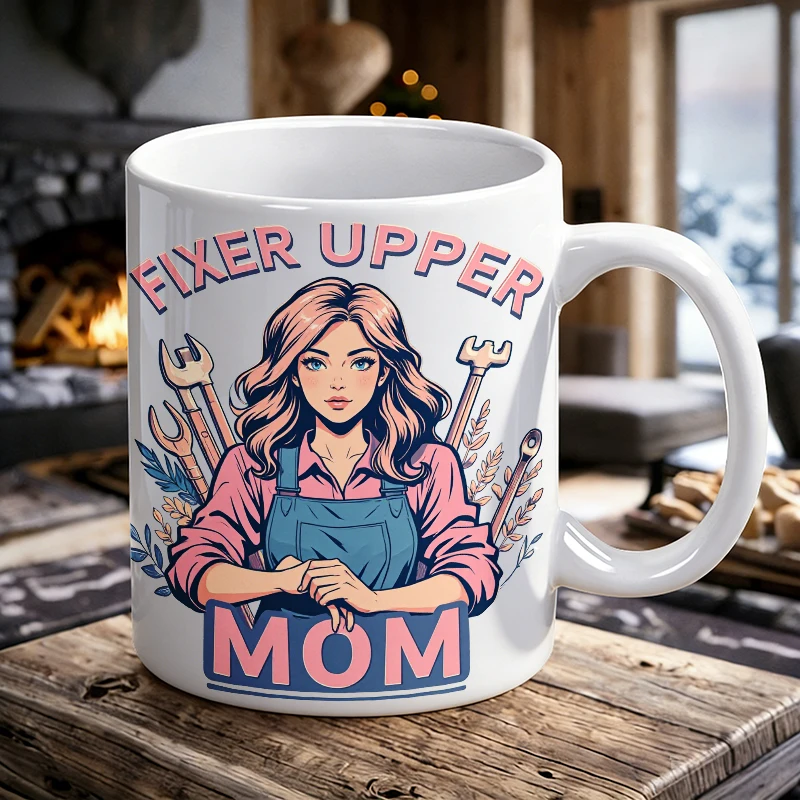 Cup & Mug Set, Fixer Upper Mom Tool Print Ceramic Mug, Coffee Cup, Milk Cup, Office Tea Cup, Drinking Cup, Gift for Friends