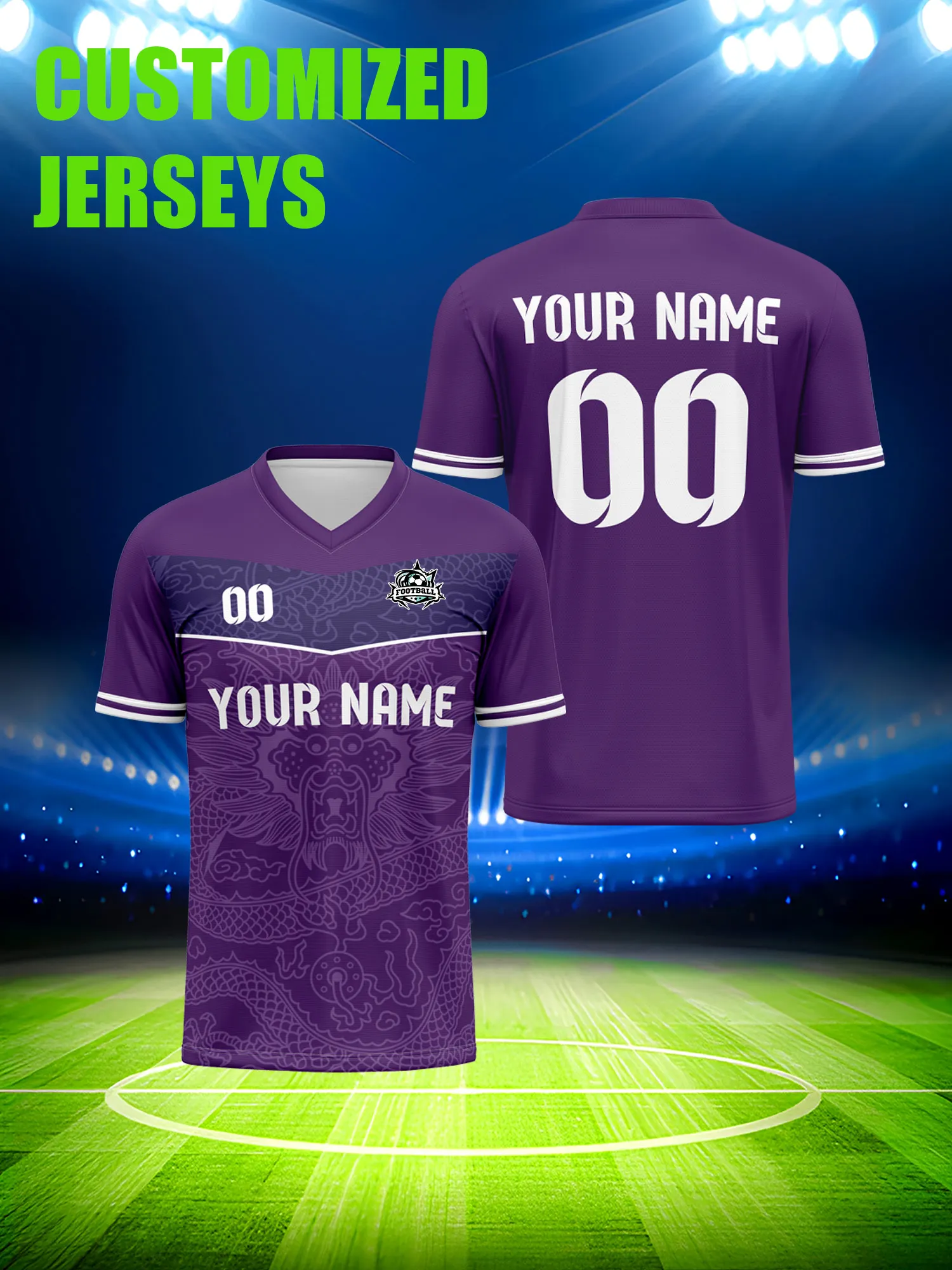 

Футбольная форма на заказ с индивидуальным изображением, номером и именем, униформа для турниров и соревнований лиги.